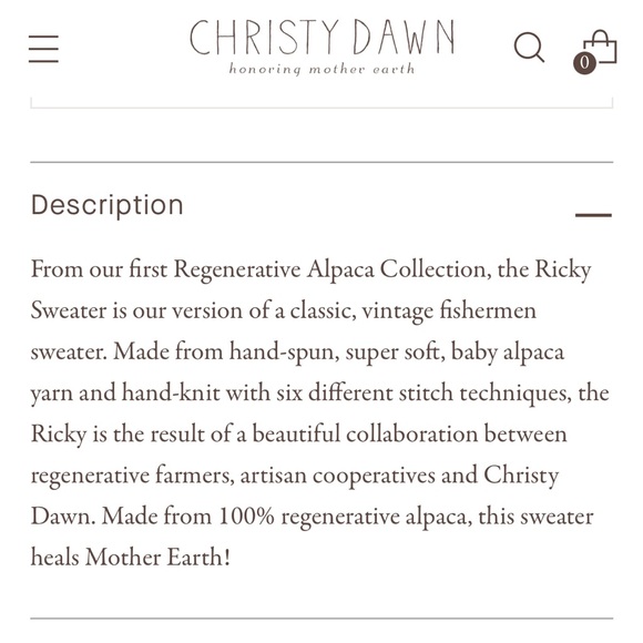 Christy Dawn The Ricky Sweater Medium Alpaca - Picture 12 of 13